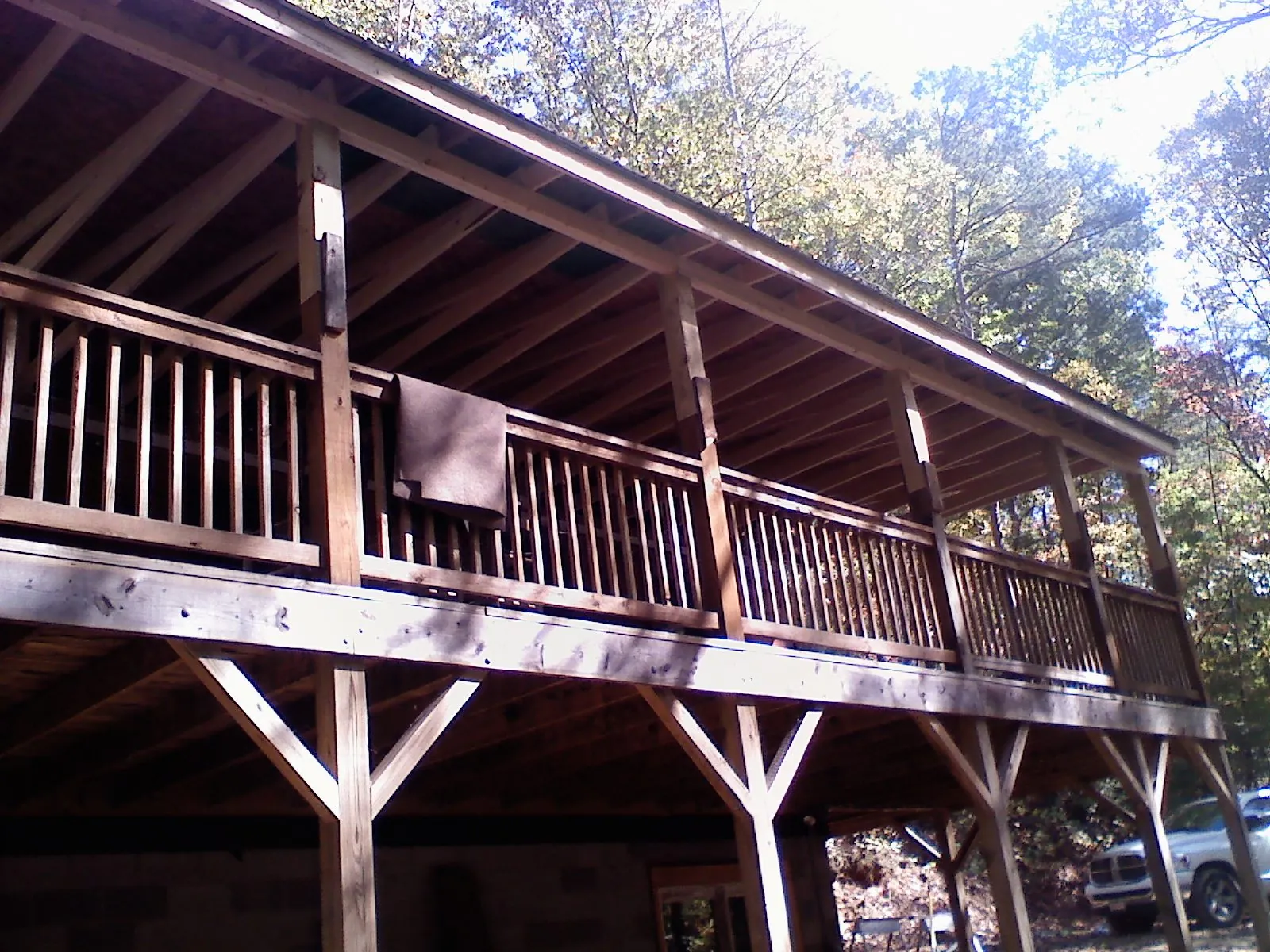 Timber framing under a new elevated porch and deck — Roof Leak Repair in Port Richey by Roofing Brothers